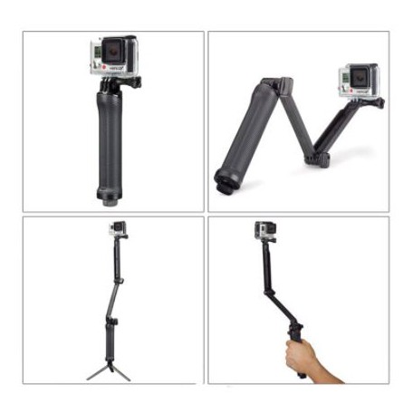 TaffSTUDIO Tongsis 3-Way dengan Tripod untuk Action Camera Xiaomi GoPro - VS77 - Black
