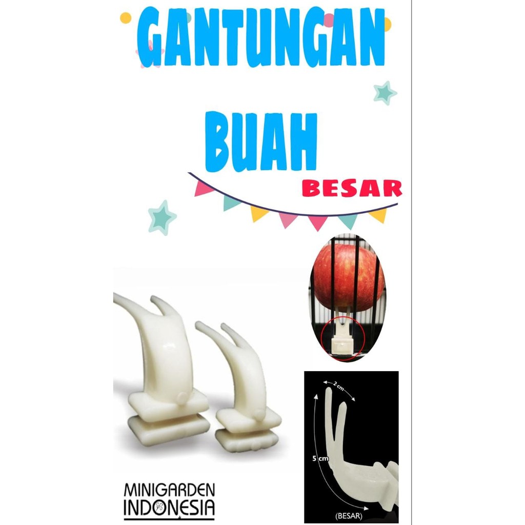 GANTUNGAN BUAH SAYUR PAKAN BURUNG PLASTIK cantolan sangkar pengait pisang apel sawi timun di kandang