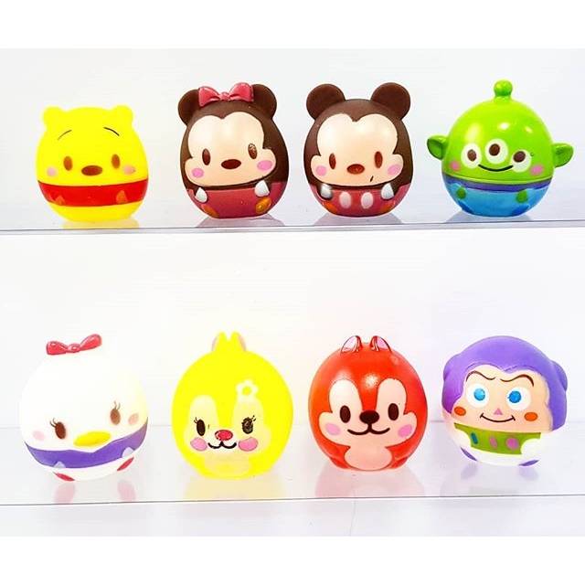 topper mainan karet hiasan kue ulang tahun 4cm pajangan mobil tsum tsum disney