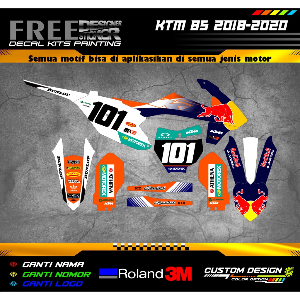 Decal Stiker Motor KTM 85 2018-2020 Custom Design WS004
