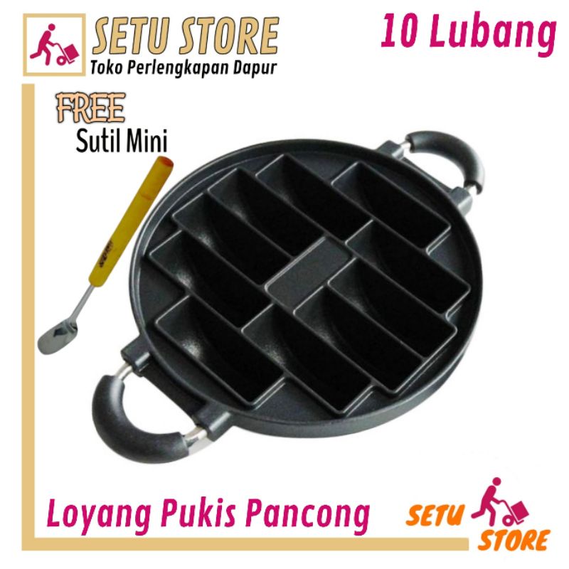 Cetakan Kue Pukis 10 Lubang Cake Pan Kue Pancong Loyang Kue Rangi Alat Cetak Kue Bandros Free Sutil 
