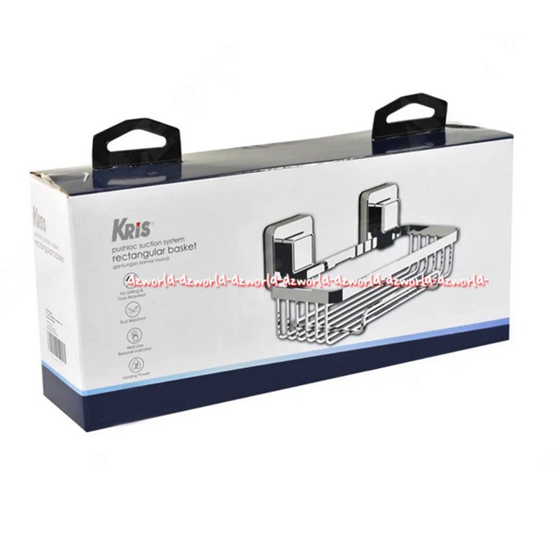 Kris Pushloc Suction System Rectangular Basket Rak Kamar Mandi