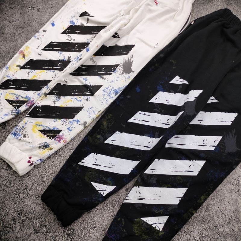 LONG PANTS OFF WHITE GALAXY / JOGER PANTS / CELANA PANJANG FULLTAG &amp; LEBEL