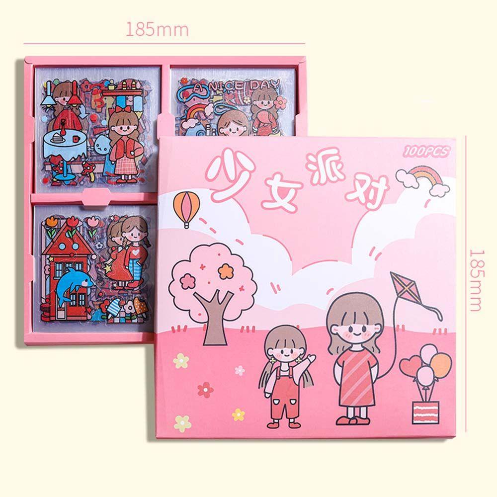 Agustina Stiker Hias Wanita Anak PET Album Foto Mahasiswa Perempuan DIY Sticker