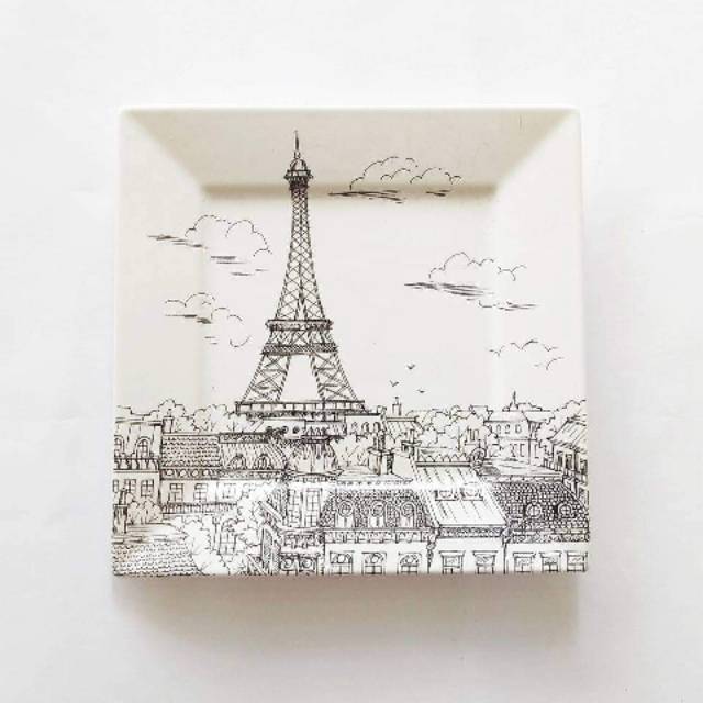 PARIS J TAIME Salad Plate Piring Makan Hias Keramik PARIS J TAIME Salad Plate Piring Makan Hias Keramik