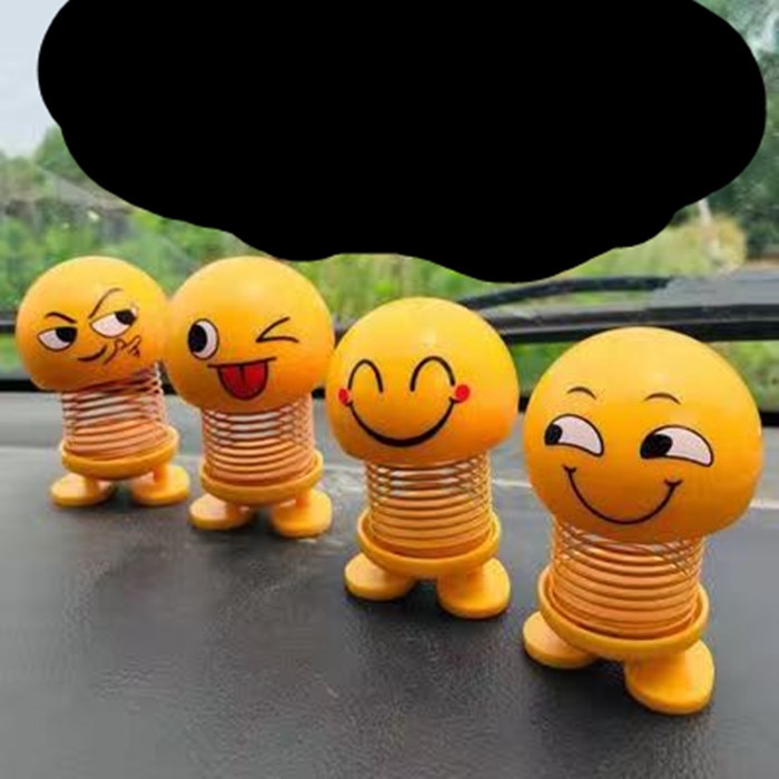 Mainan Boneka Emoji Kepala Goyang Untuk Dekorasi Dashboard Mobil