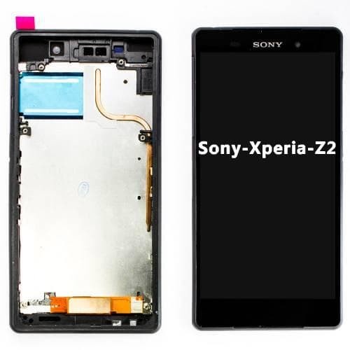 Layar LCD TS Touchscreen Frame Fullset SONY XPERIA Z2 Small D6503 D6502 ORI BLACK