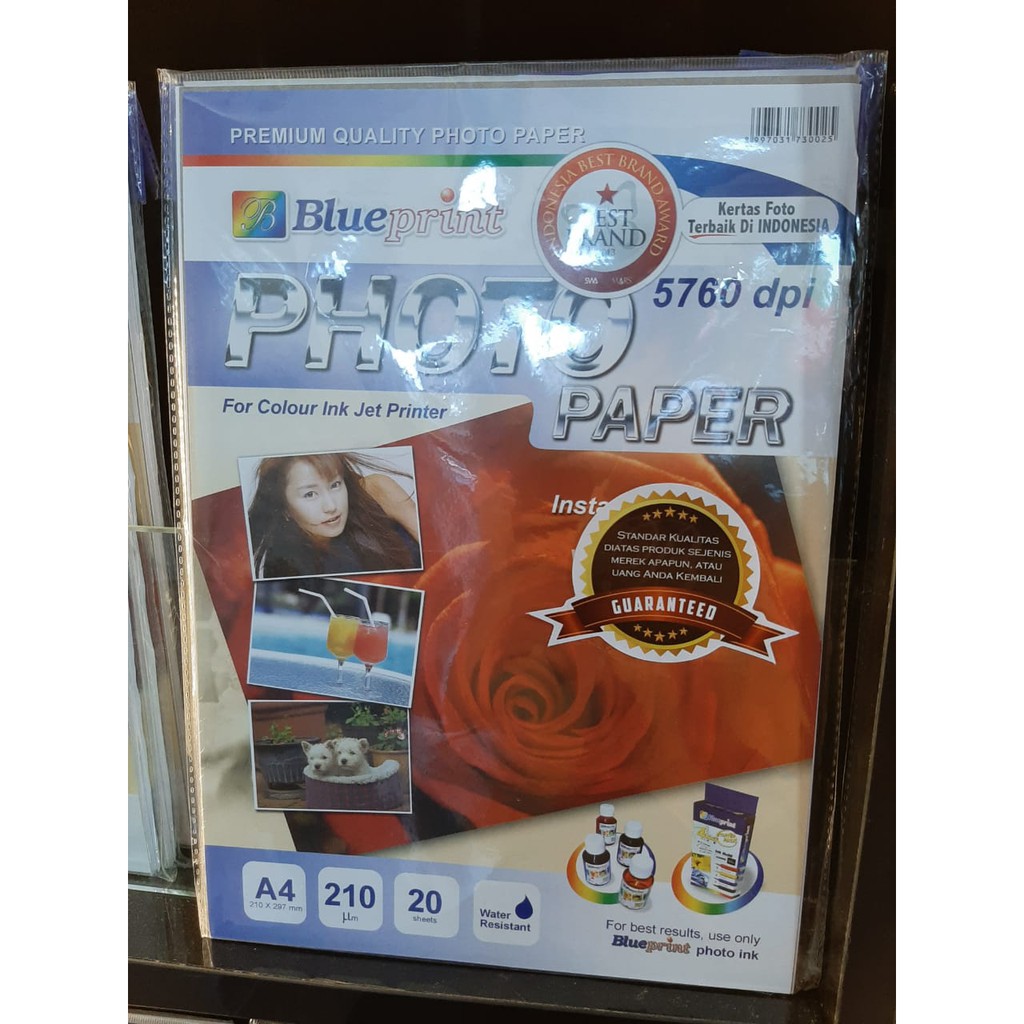 

Blueprint Kertas photo Glossy A4 210gr