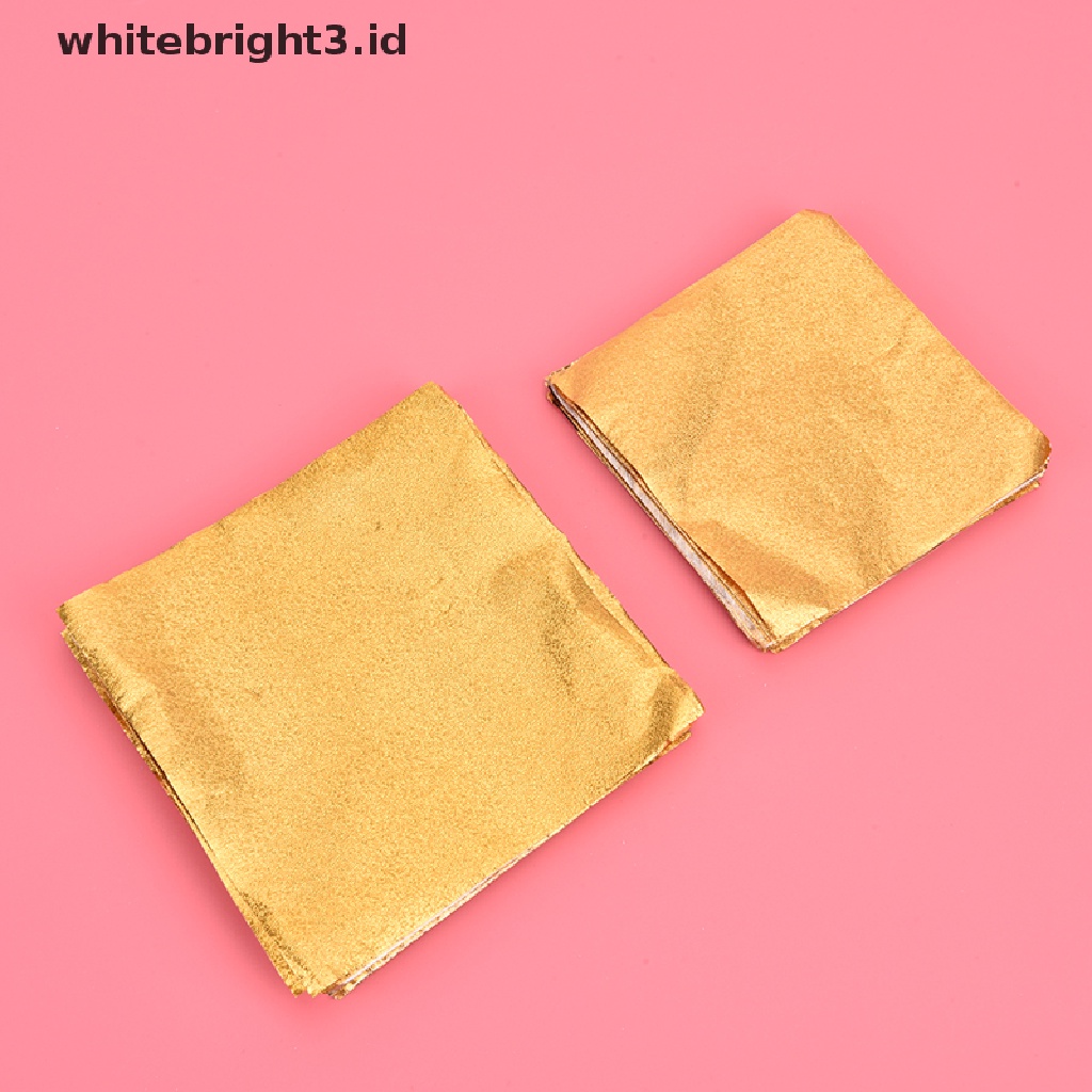 {whitebright3.id} 100Pcs/Pack Golden Aluminum Foil Candy Chocolate Cookie Wrapping Tin Paper Party ,