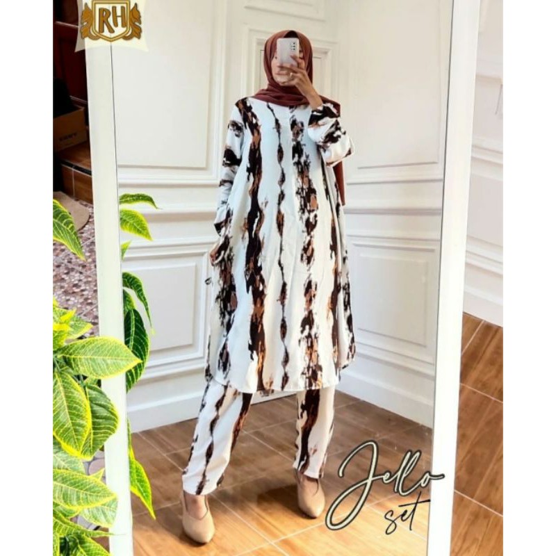 JELLO SET / ONE SET RAYON / SETELAN MOTIF / ONE SET MURAH SOLO / ONE SET MURAH / BTC SOLO