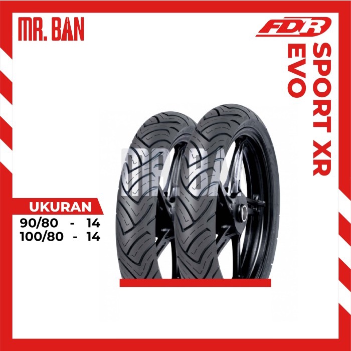 Paket Ban Motor FDR Sport XR Evo Ring 14 90/80 100/80 Matic Tubeless