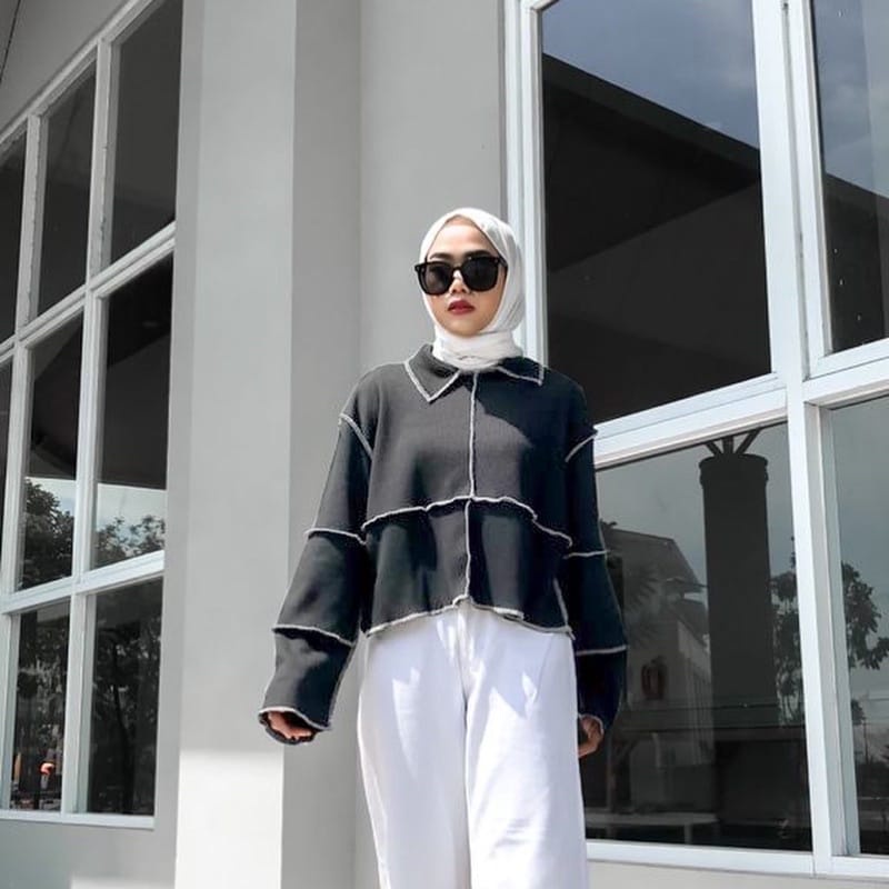 Kimberley Blouse Knit Big Size Desain Korea Terbaru