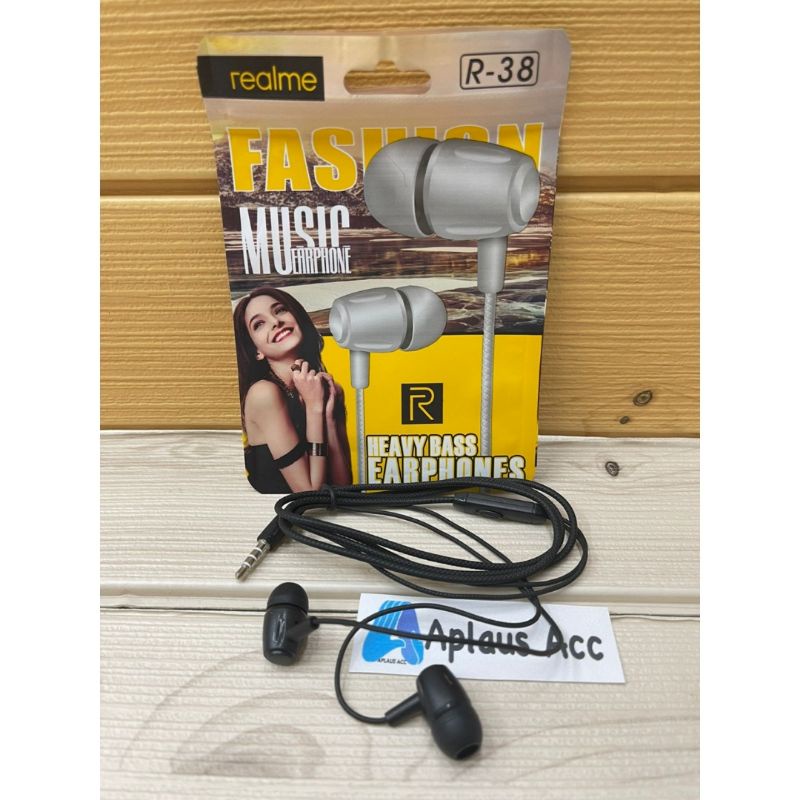 Handsfree Realme R38 + Mic Stereo Earphone R-38 Suara Bagus