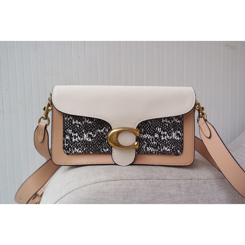 COACH 75799 Women's Tabby No. 26 Snake Print + Leather Shoulder Bag Handbag Crossbody Bag