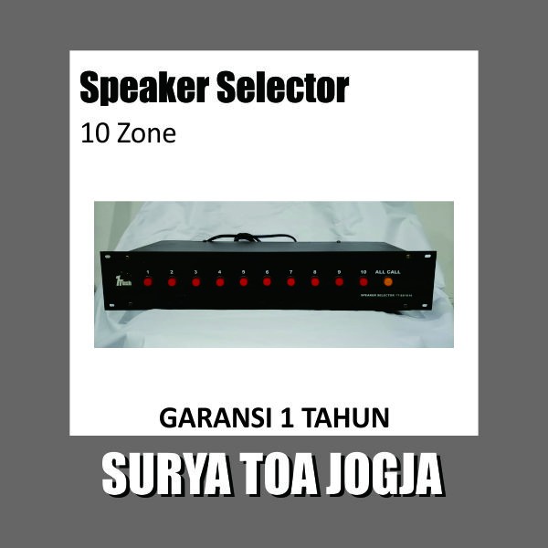 Speaker Selector Spiker 10 Switch Tombol Audio Zone Ch Channel Chanel OneTech 1T-SS1010 not TOA ZS10