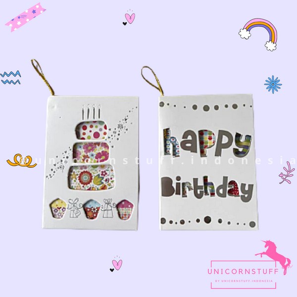 Kartu Ucapan Ulang Tahun Unicorn Gift Card Anak Perempuan Cewek Cowok