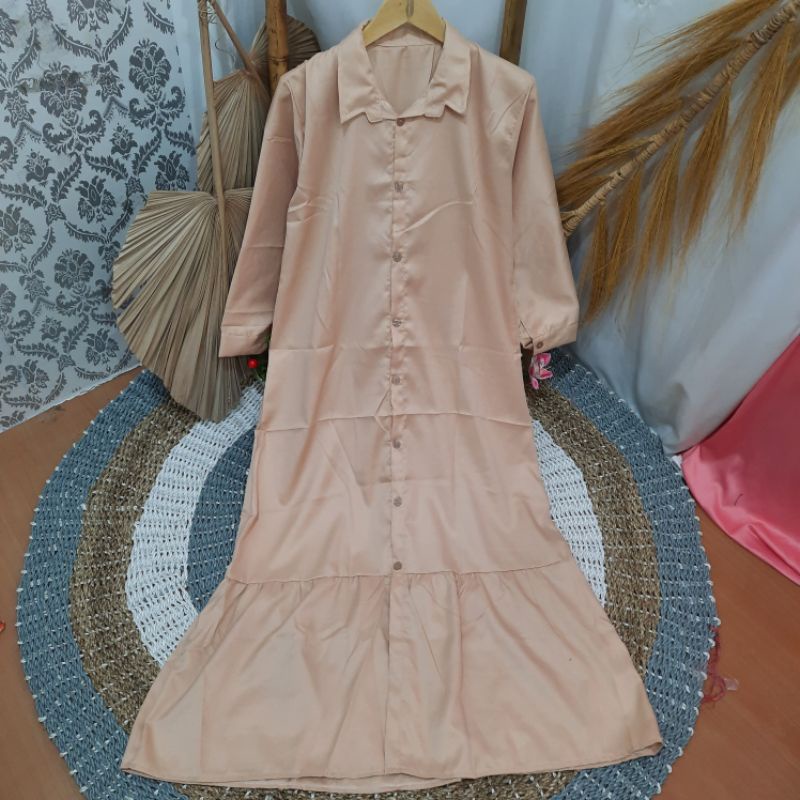 BELLA GAMIS TUNIK MOSCREPE/gamis wanita murah