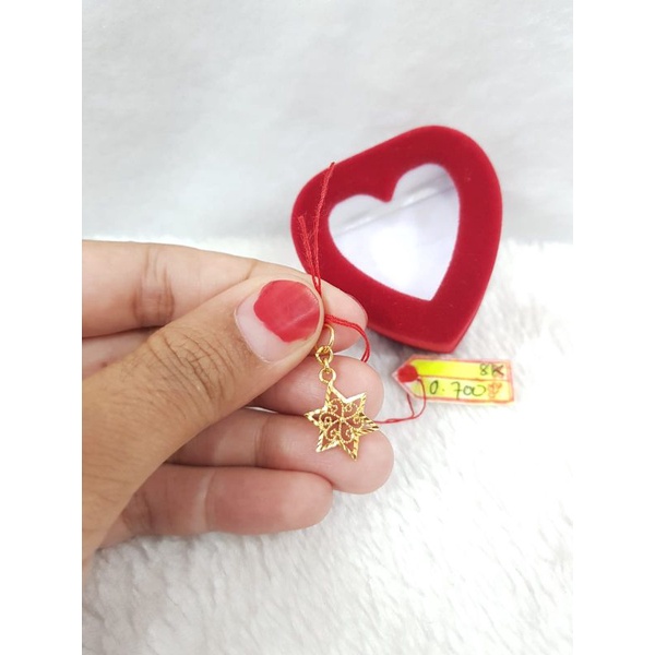 LT910DLM liontin star model bintang segi enam emas kuning asli berat 0.700 kadar 375% 8k