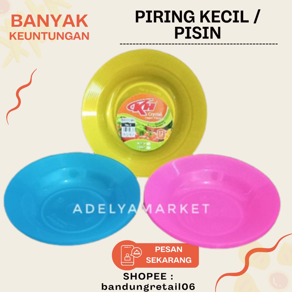 READY STOK Piring Plastik Mini Piring Pelastik Tatakan Gelas  Piring Piring Plastik Kecil PER LUSIN 