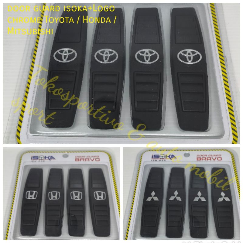 pelindung pintu mobil Door guard Toyota Honda Mitsubishi+Logo chrome hitam