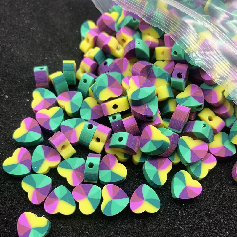 30Pcs/lot 10mm warna jahitan polimer tanah liat cinta manik-manik