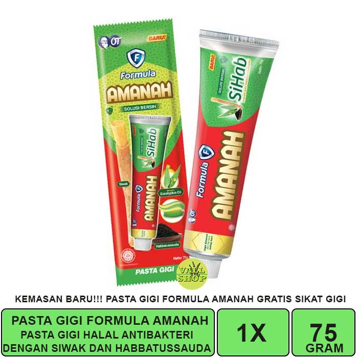 PASTA GIGI FORMULA AMANAH SIHAB 75 GRAM + SIKAT GIGI