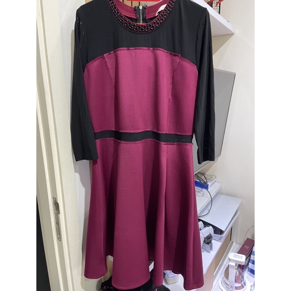 dress wanita pink hitam baju wanita baju pesta baju kondangan