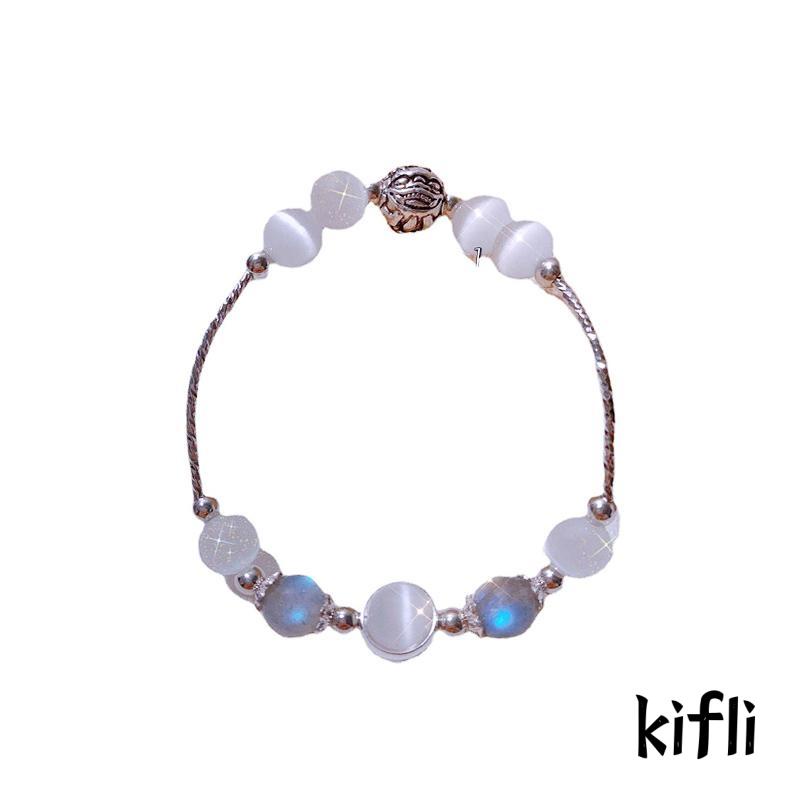 Gelang Batu Opal Moonstone Kristal Gaya Kuno Untuk Pria Dan Wanita