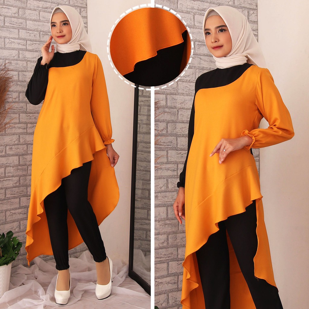 (Termurah) SET LUNA Moscrepe  (7 Warna) JEANETTE SET MARPUS BELLALUNA TUNIK Best Seller !