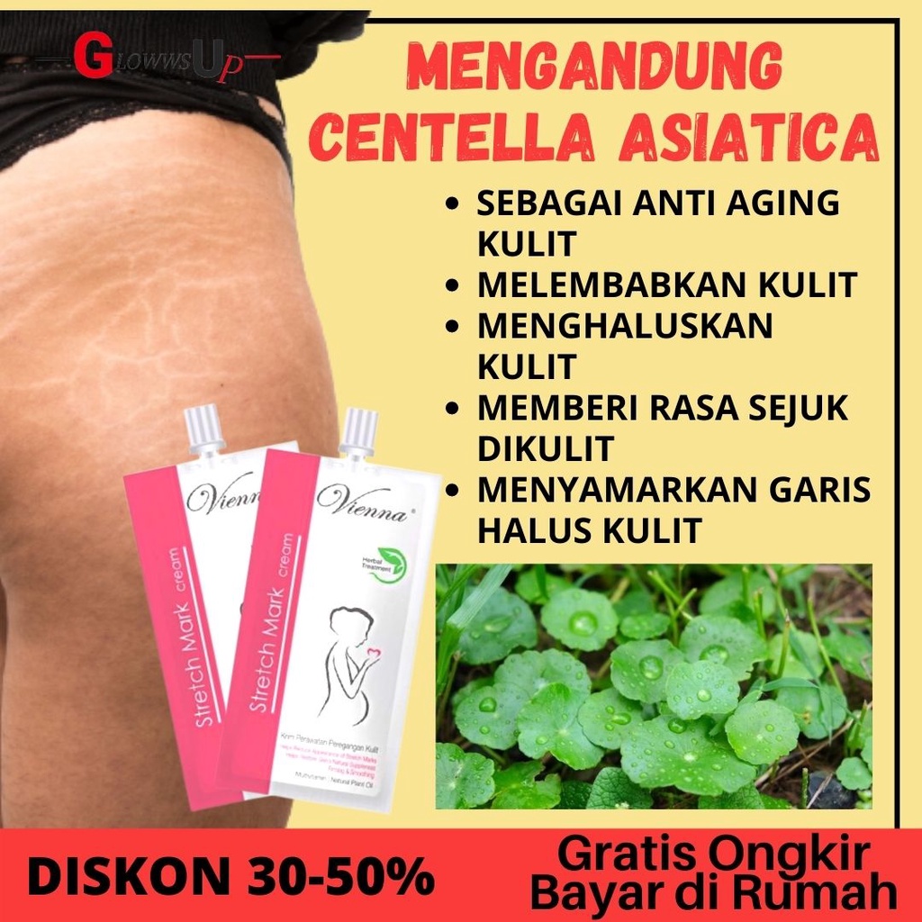 PENGHILANG STRECHMARK VIENNA STRETCH MARK CREAM 30ML SACHET - CREAM SELULIT - STRETCHMARK CREAM