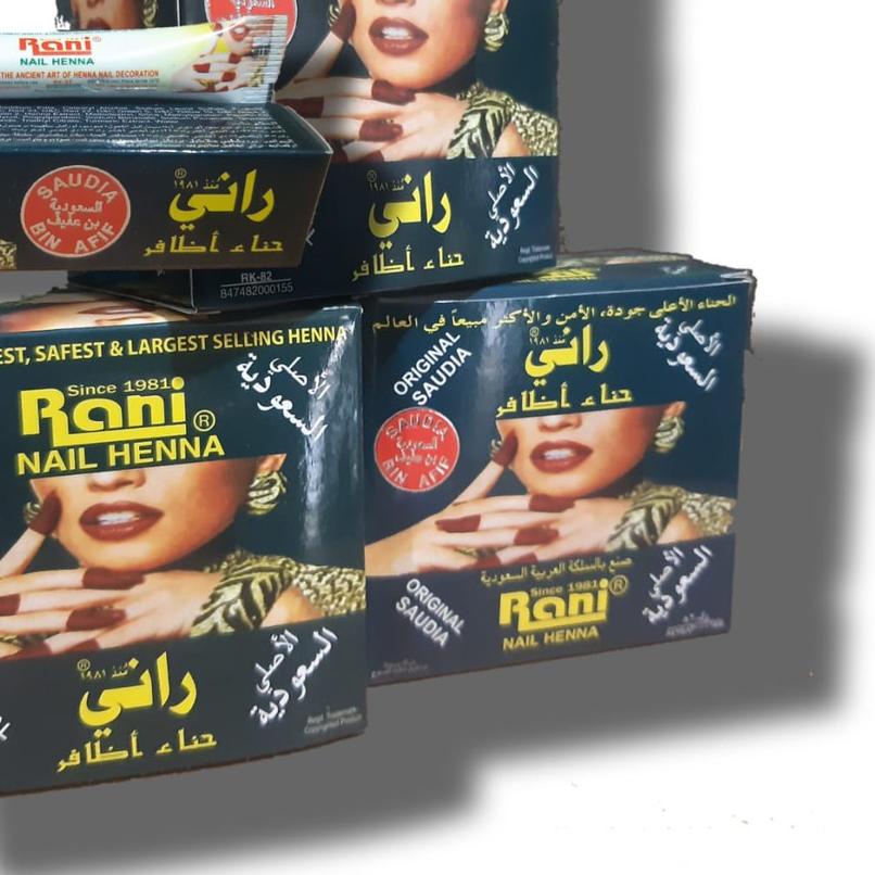 ❂ Rani Nail Henna 1 Lusin isi 12pcs Pacar Kuku Arab Rani Nail Hena Original Saudi Henna kuku pewarna