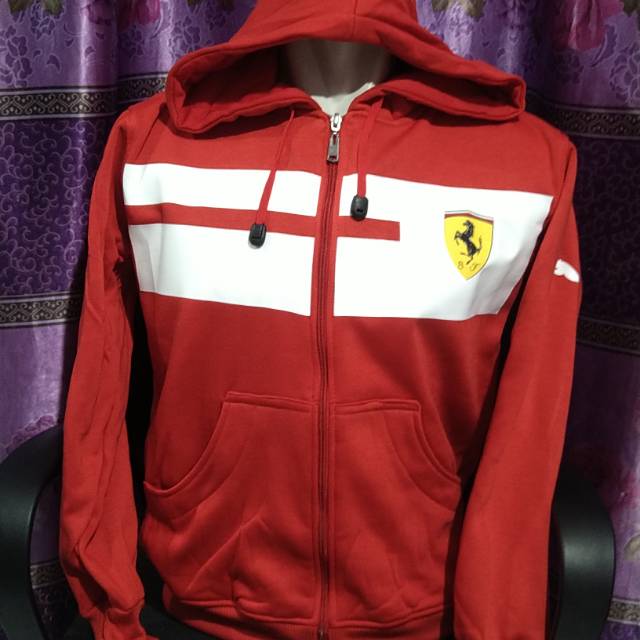 Jaket Hoodie Zipper Switer LIST FERRARI PUMA terlaris