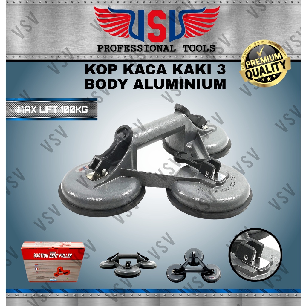 Kop Kaca Kaki 3 Aluminium VSV Glass Suction 3 Jaw VSV Kop Kaca 3 Kaki VSV