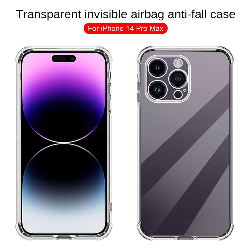 Soft Case Silikon Iphone 14 Series Iphone 14 Iphone 14 Plus Iphone 14 Pro Iphone 14 Pro Max Bening Transparant Airbag Anti Crack Tebal