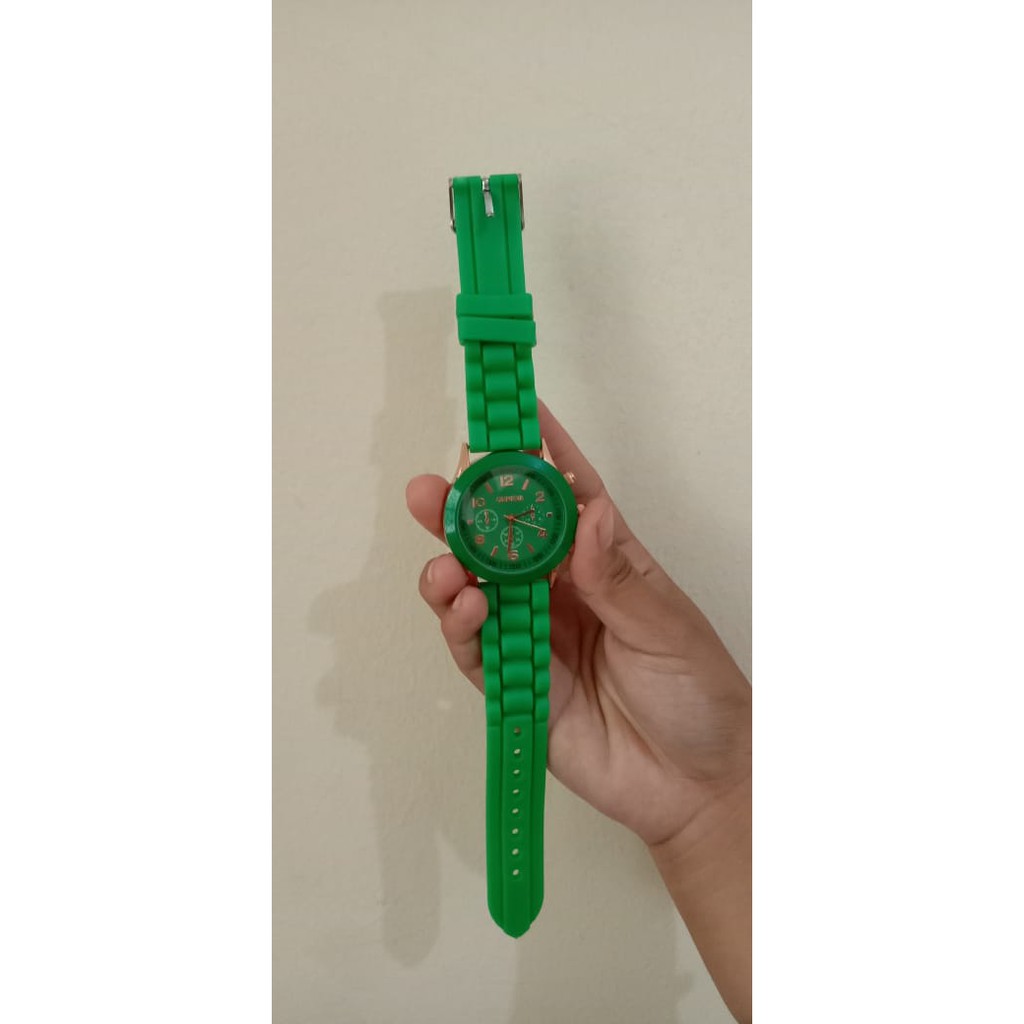 124 Geneva Jam Tangan Wanita Fashion watch Jam Tangan Cewek Jamtangan Jam tangan Murah Jam Cewe-HIJAU TUA