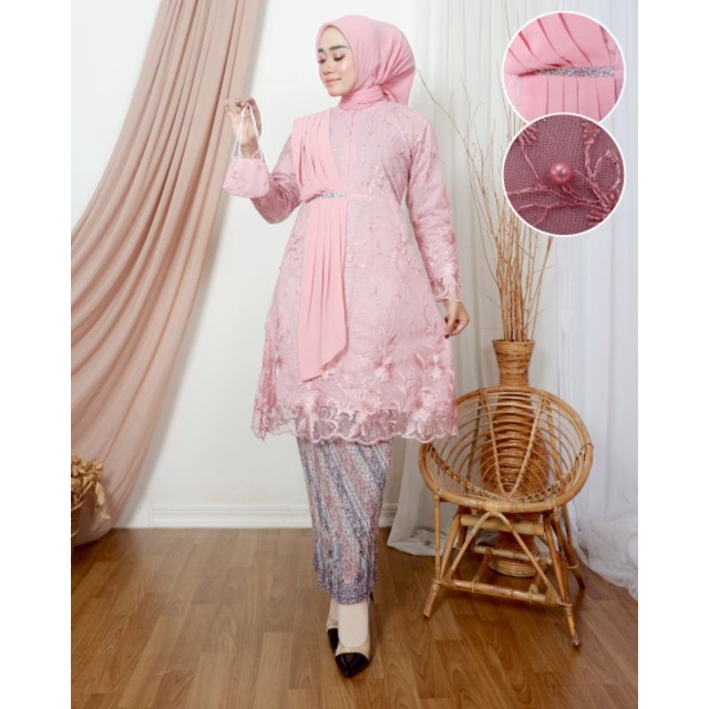 Kebaya Busui Tunik Salendang / Kebaya Modern / Kebaya Kurung Brukat / Kebaya Selendang / Kebaya Wisuda / Kebaya Tunik Modern / Kebaya Brukat