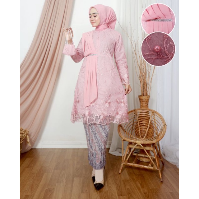 Kebaya Busui Tunik Salendang / Kebaya Modern / Kebaya Kurung Brukat / Kebaya Selendang / Kebaya Wisuda / Kebaya Tunik Modern / Kebaya Brukat