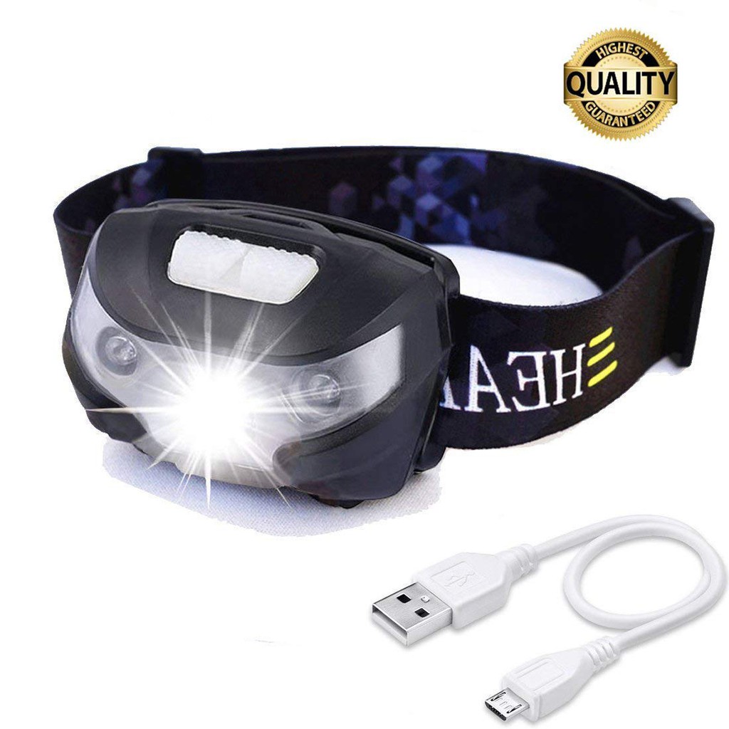 Headlamp rechargeable Usb - Senter Kepala - Senter Camping Nyala terang