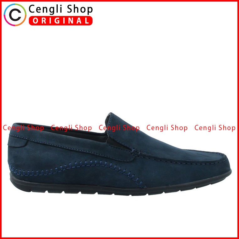 SEPATU PANSUS PAKALOLO PRIA ORIGINAL LOAFER KULIT ASLI BIRU NAVY PB02