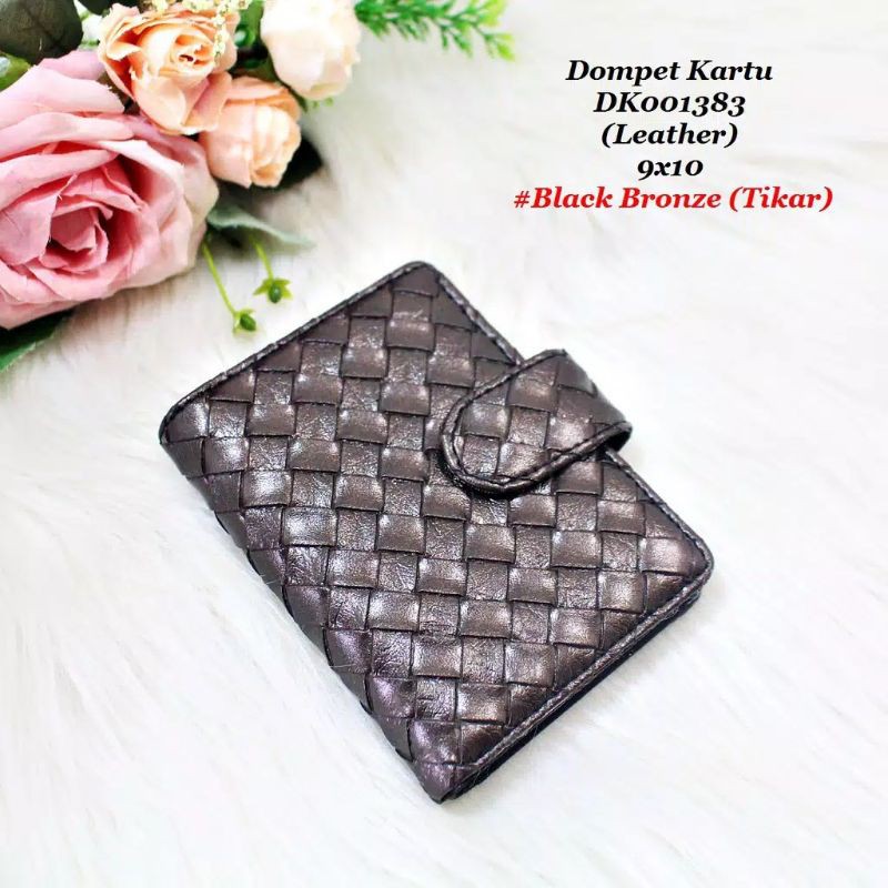 Dompet Kartu Tikar Waterproof 14 Slot ada Slot Uang Kertas Motif Botega