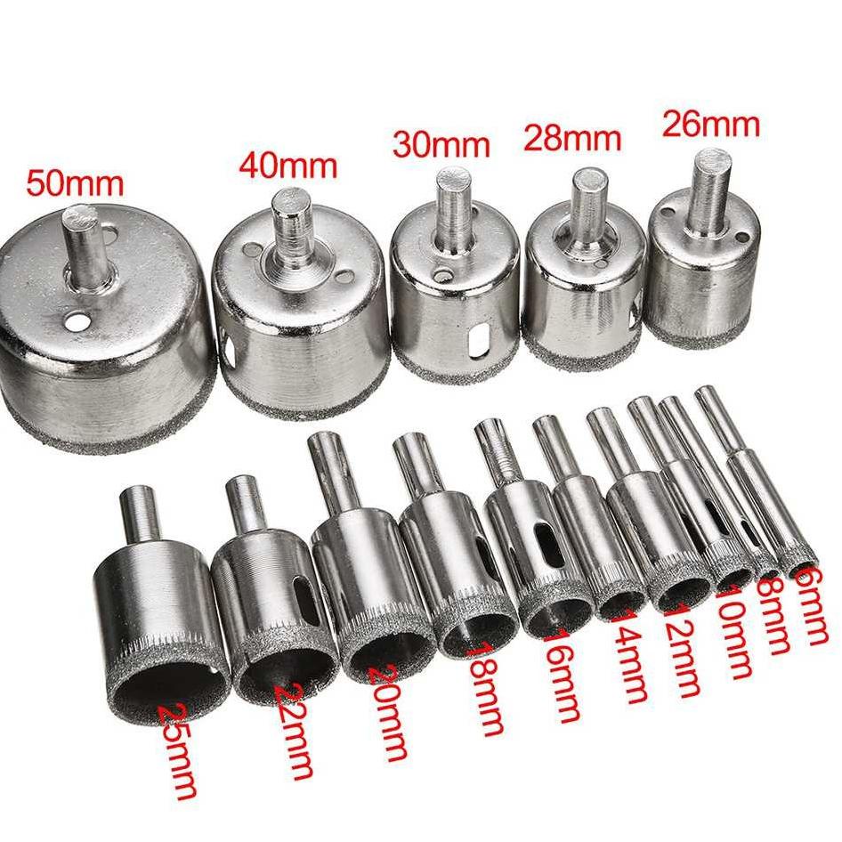 ❦ Mata Bor Set Keramik Kaca Granit Besi Baja Mini Panjang Murah Original - Mata Bor Lubang Bulat ,,,