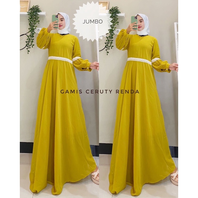 Gamis Ceruty Sirkel Renda Balon Jumbo