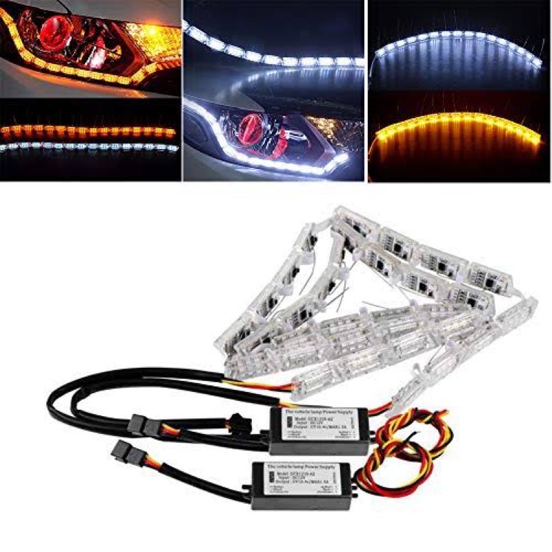 Lampu Crystal LED DRL FLEXIBLE SMD Alis Mobil / Motor DRL Terbaru 12v