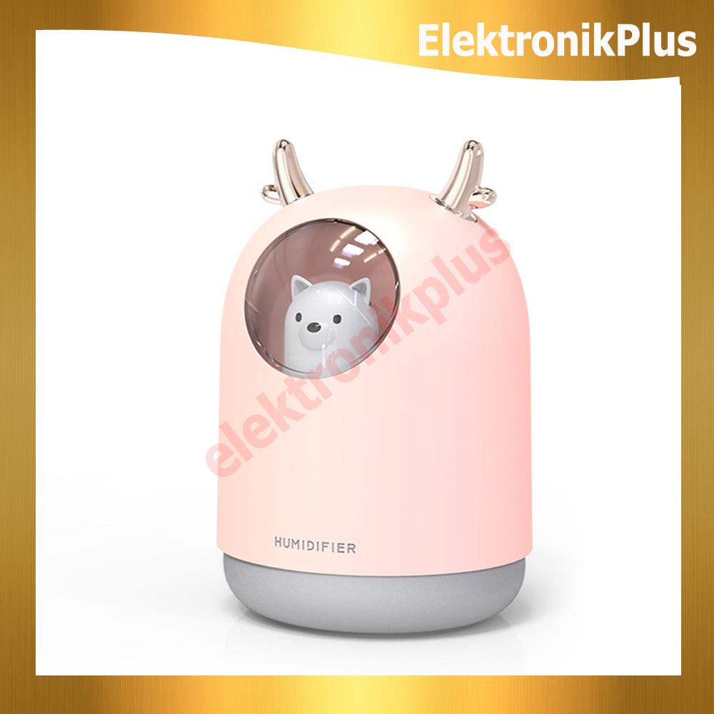 Taffware Air Humidifier Ultrasonic Aromatherapy Oil Diffuser RGB Pet Design 300ml- Pink