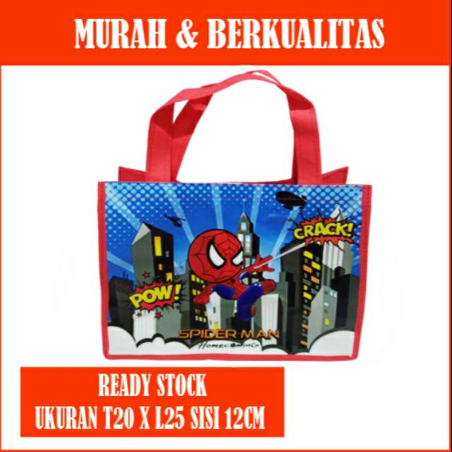

Tas ulang tahun spiderman/goodie bag ulang tahun spiderman/tas souvenir tenteng