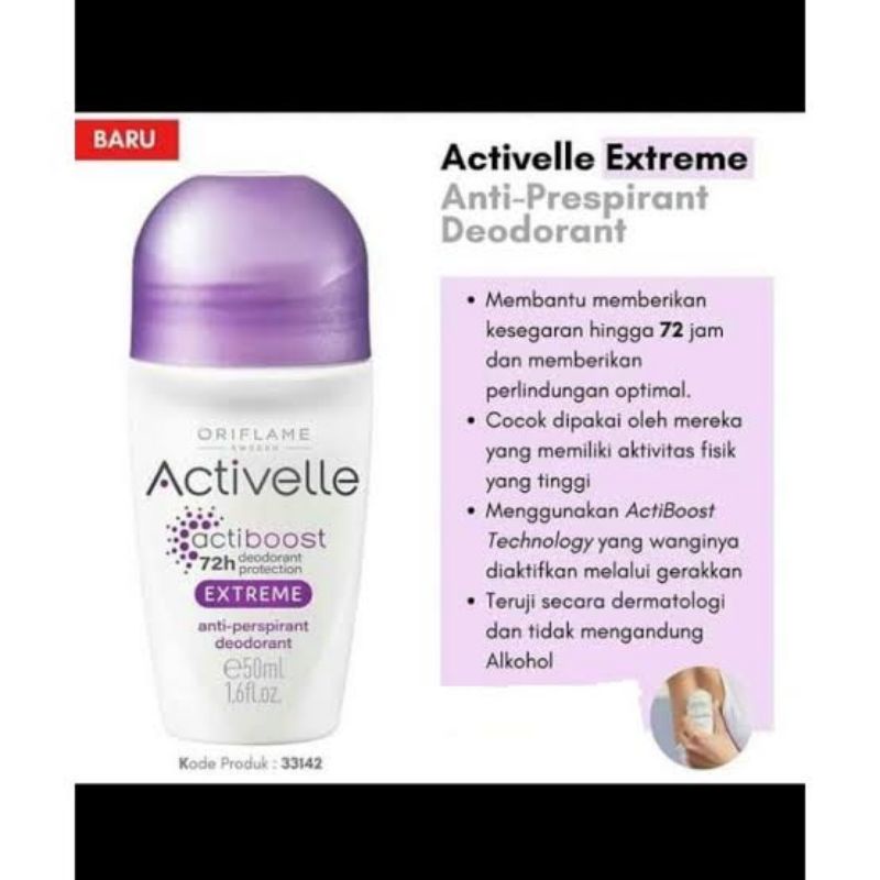 Activelle Extreme Anti-perspirant Deodorant / activelle deodoran ungu