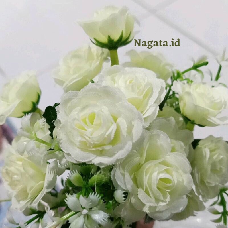NAGATA Cute Rose Artificial Flower Bunga Mawar Kecil Bunga Hias Dekorasi Backdrop Seserahan Buket We