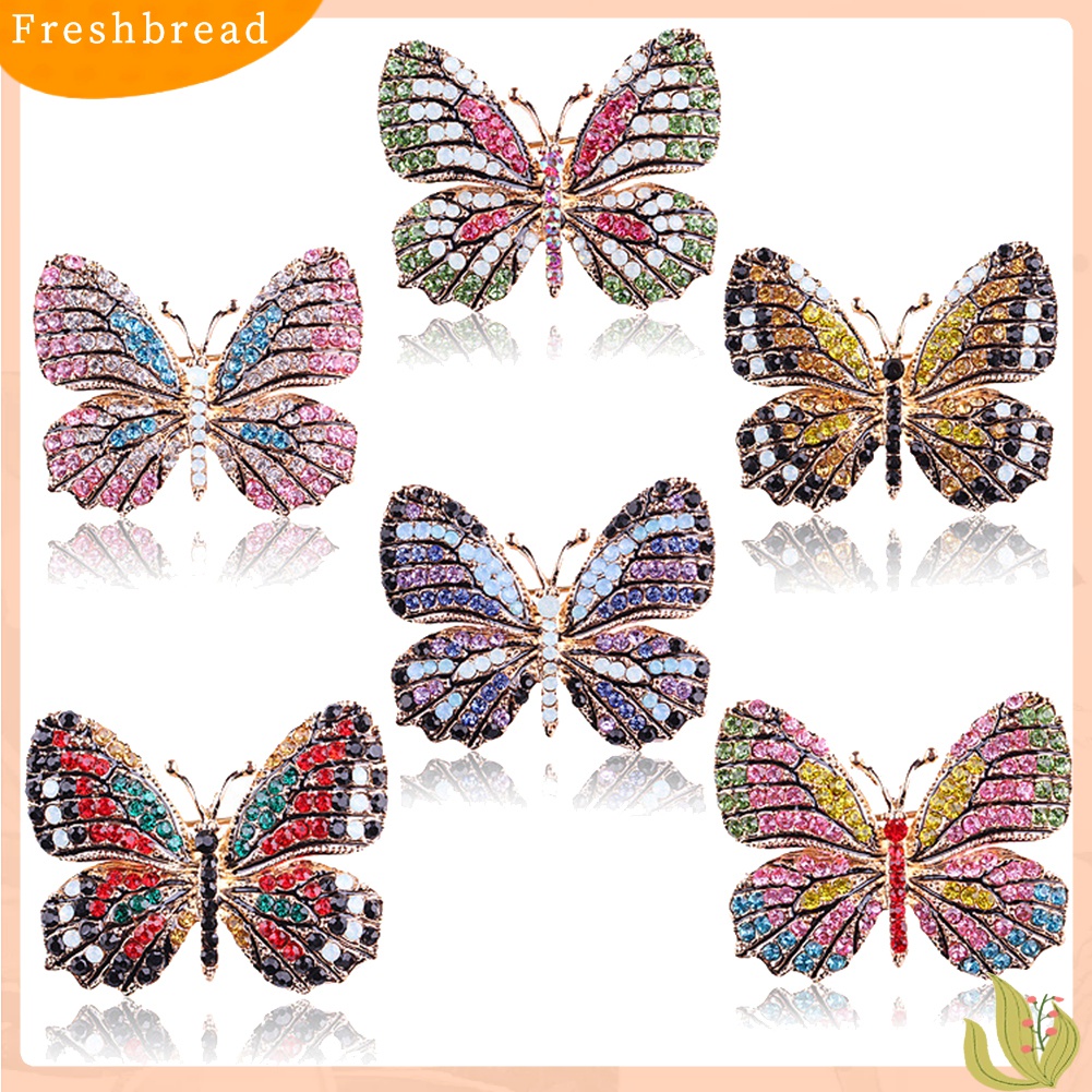 [ TERLARIS]Colorful Butterfly Rhinestone Brooch Pin Wedding Bridal Scarf Collar Jewelry