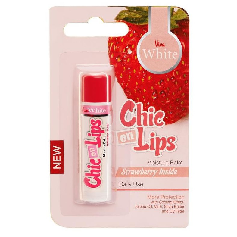 Viva White Moisture Balm Chic On Lips For Daily Use (4,2 G) - Strawberry Inside