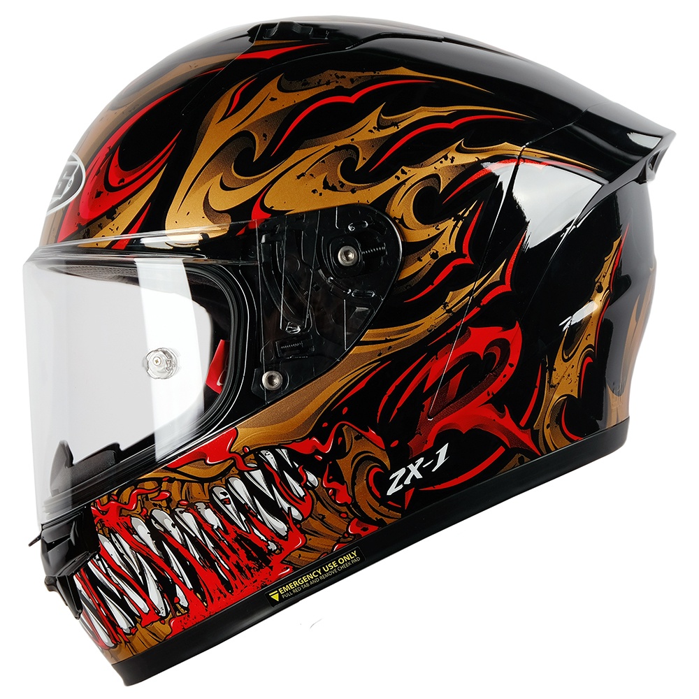 NJS ZX-1R UNDERWORLD Hitam gloss/doff - Helm Full Face (FREE Visor Iridium ) - Helm Fullface | NJS Z